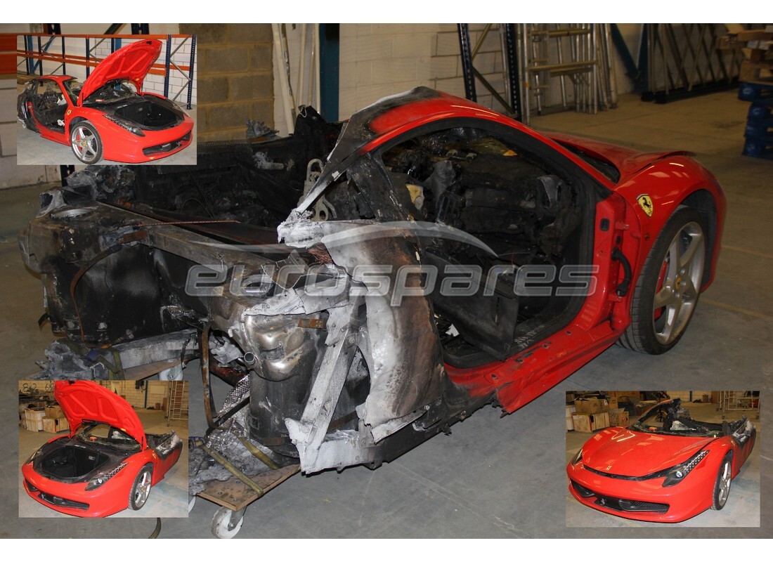 Ferrari 458 Italia (Europa) si prepara per essere smontata per le parti a Eurospares