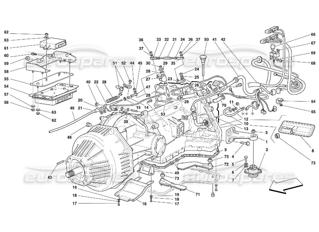 Ferrari 456 M GT/M GTA Gearbox completo - Valido per 456M GTA Diagramma delle parti