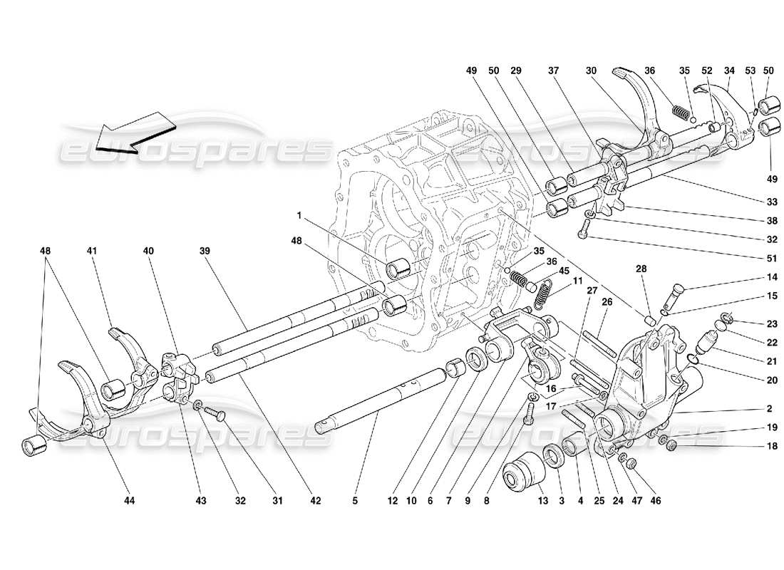 Ferrari 456 M GT/M GTA Comandi interni del cambio: non per 456M GTA Diagramma delle parti