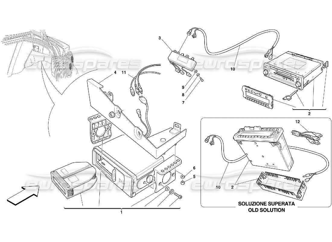 Ferrari 456 M GT/M GTA Attrezzatura stereo Diagramma delle parti