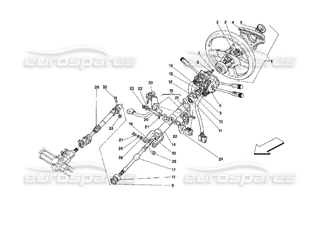 Ferrari Mondial 3.4 t Coupe/Cabrio Piantone dello sterzo Diagramma delle parti