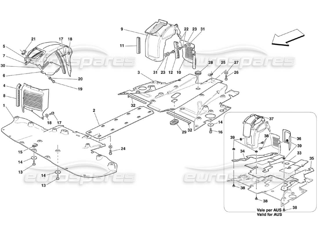 Ferrari 360 Challenge Stradale Piatto piano e timoneria Diagramma delle parti
