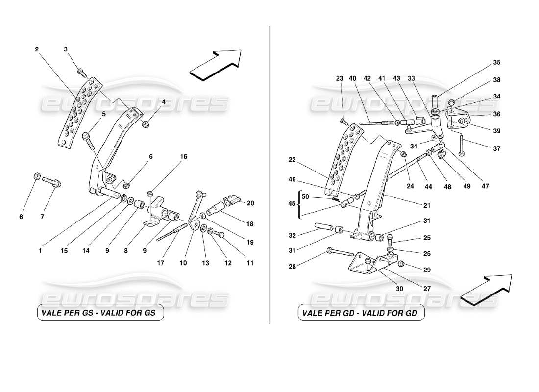 Schema delle parti Ferrari 355 (2.7 Motronic) PEDALE DELL'ACCELERATORE