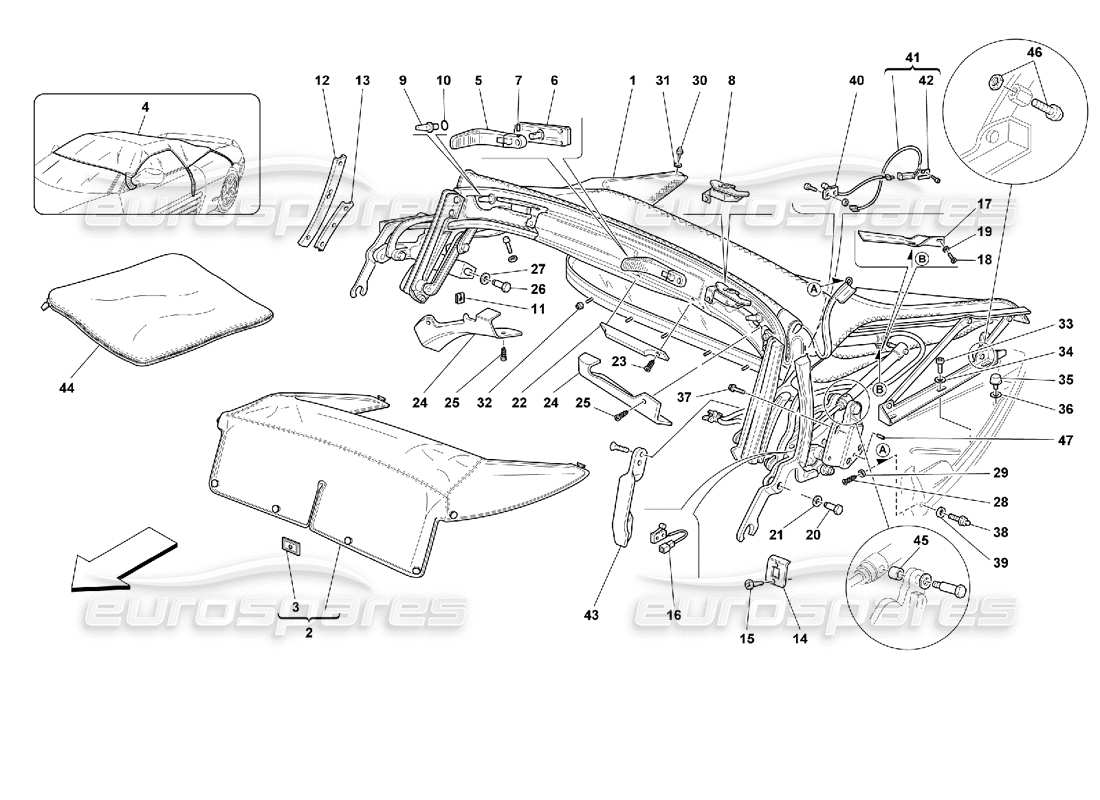 Ferrari 355 (2.7 Motronic) superiore Diagramma delle parti