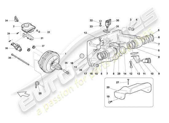 a part diagram from the Lamborghini LP640 Roadster (2009) parts catalogue