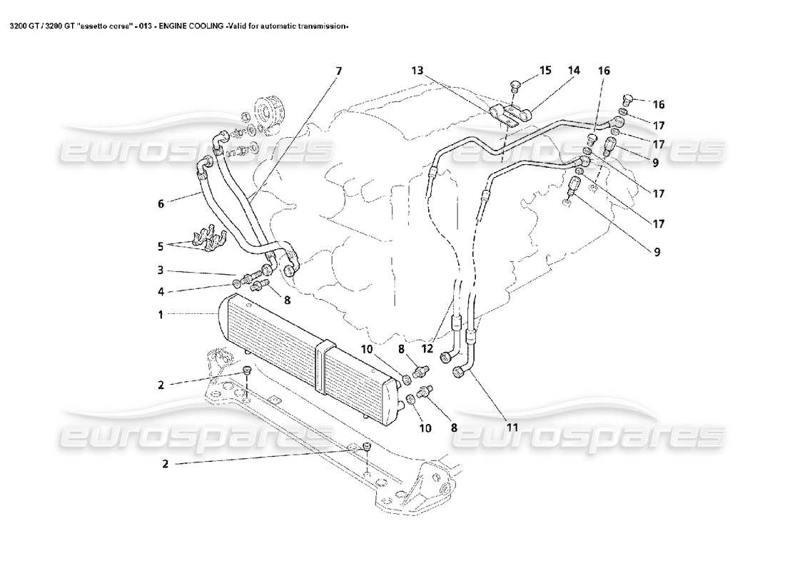 Maserati 3200 GT/GTA/Assetto Corsa Raffreddamento del motore - Automatico Diagramma delle parti