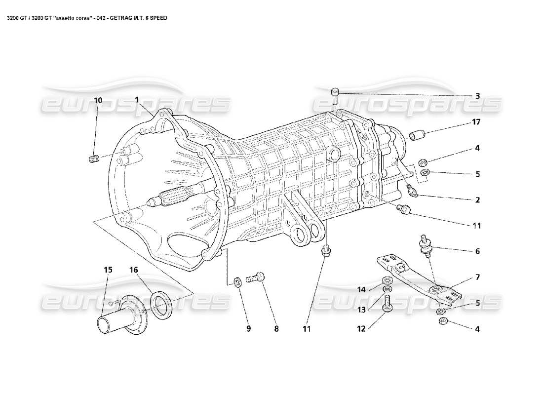 Maserati 3200 GT/GTA/Assetto Corsa Cambio manuale Diagramma delle parti
