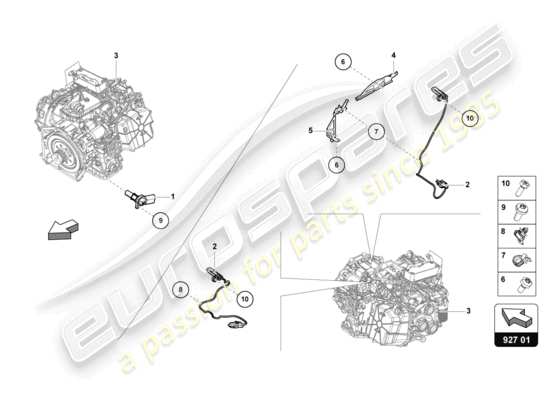 a part diagram from the Lamborghini Evo Coupe (2021) parts catalogue