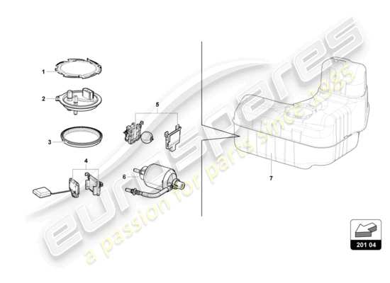 a part diagram from the Lamborghini Evo Coupe (2022) parts catalogue