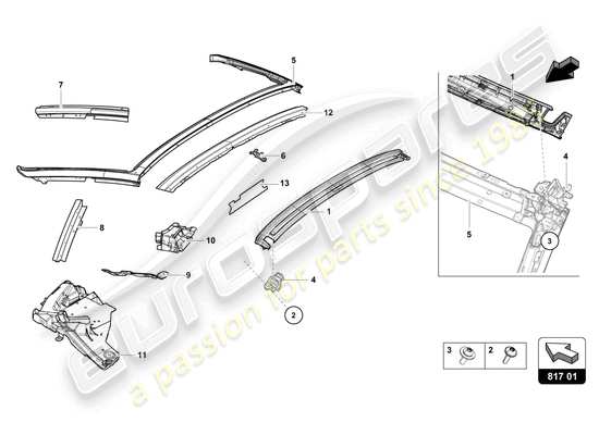 a part diagram from the Lamborghini Evo Spyder 2WD (2022) parts catalogue