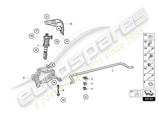 a part diagram from the Lamborghini Evo Spyder 2WD (2023) parts catalogue