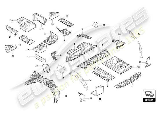 a part diagram from the Lamborghini Urus (2020) parts catalogue