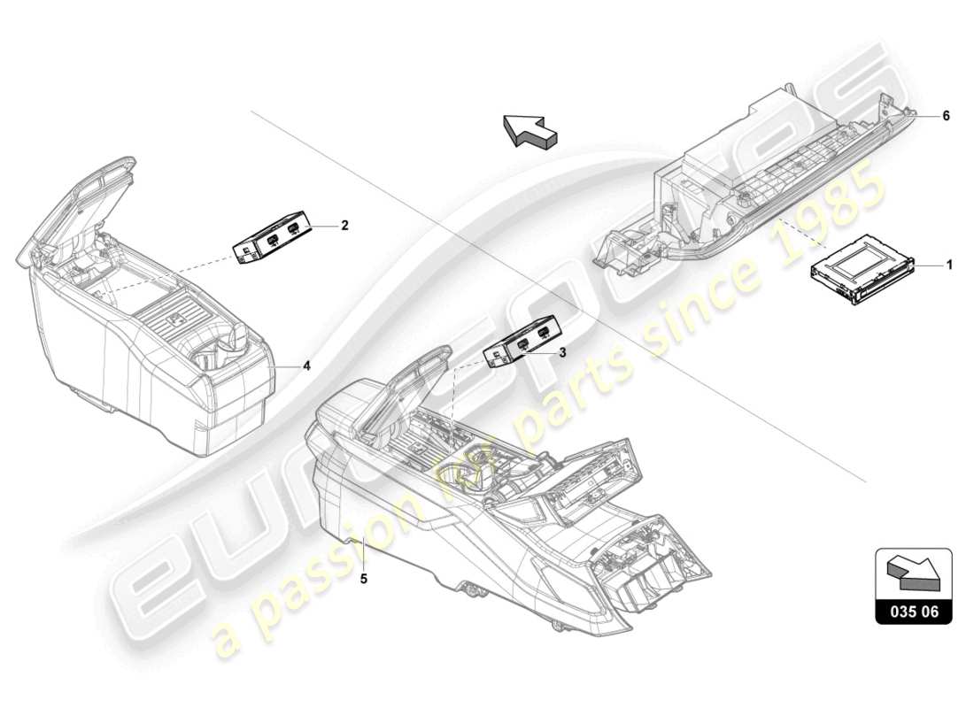 Lamborghini Urus (2019) CONNESSIONE PER SORGENTI AUDIO ESTERNE Diagramma delle parti