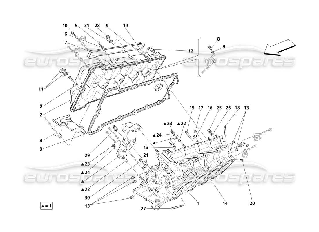 Maserati QTP. (2003) 4.2 Schema della parte della testata destra