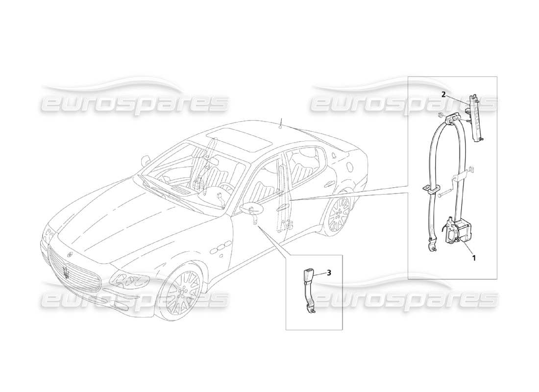 Maserati QTP. (2003) 4.2 Cinture di sicurezza anteriori Diagramma delle parti