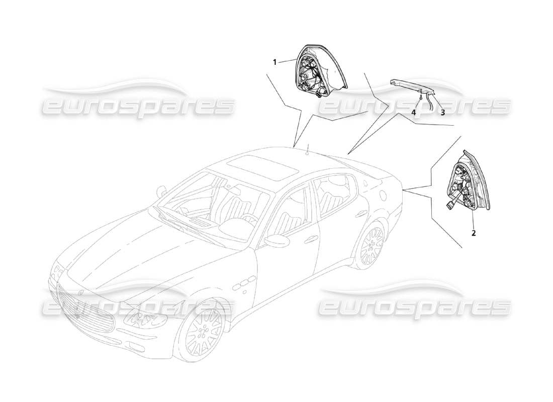 Maserati QTP. (2003) 4.2 Luci posteriori Diagramma delle parti