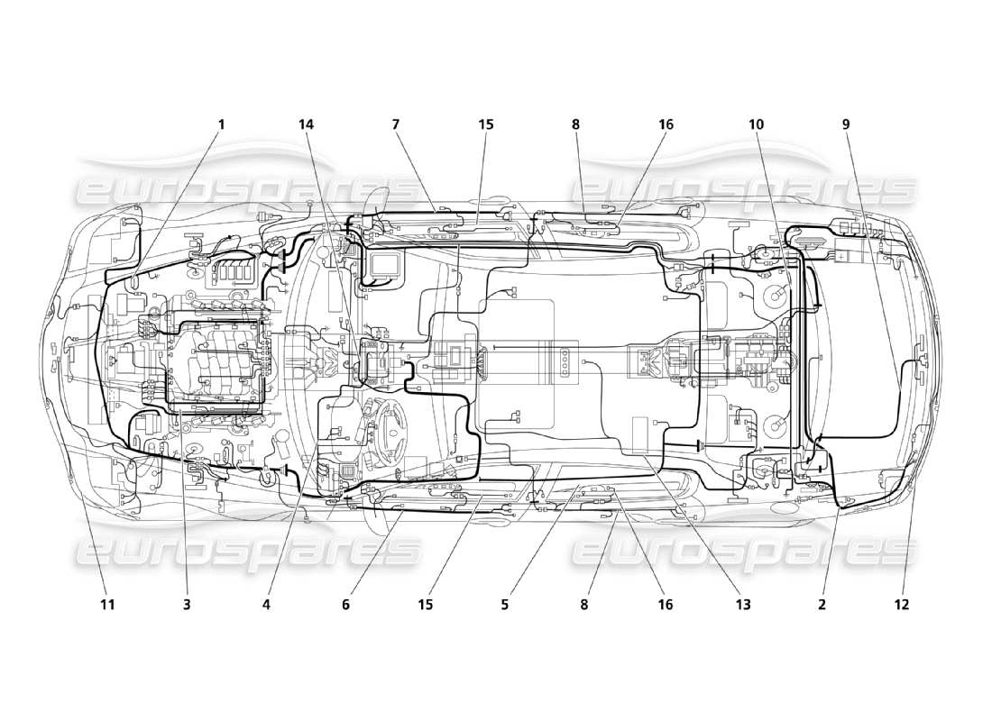 Maserati QTP. (2003) 4.2 Cavi principali Diagramma delle parti