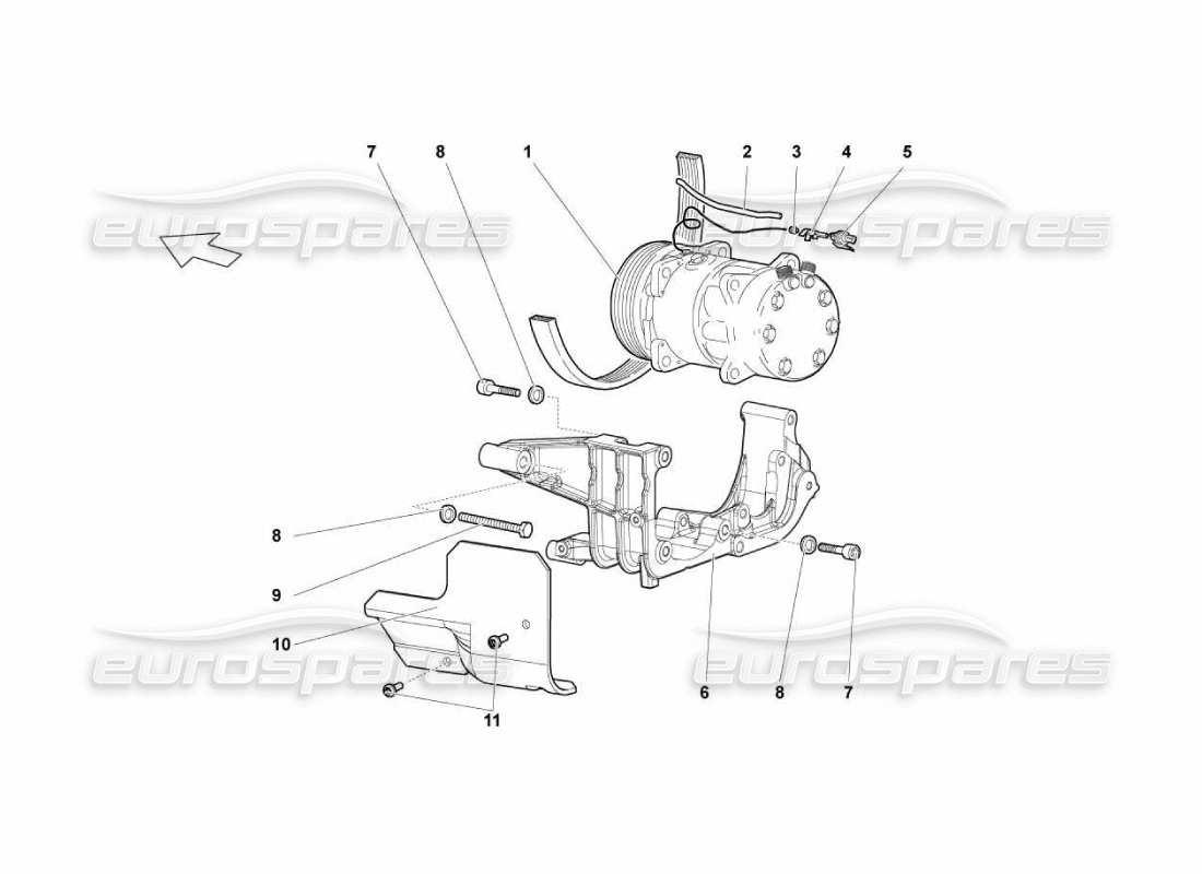Lamborghini Murcielago LP670 Sistema di aria condizionata Diagramma delle parti