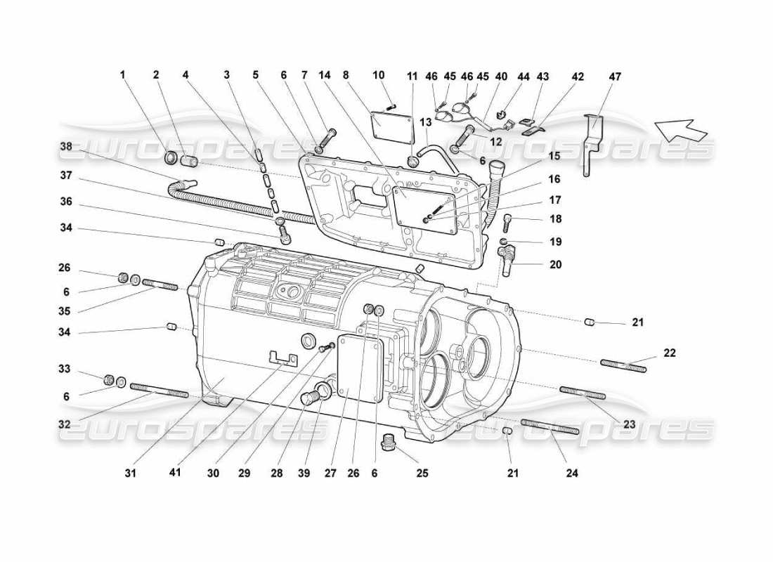 Lamborghini Murcielago LP670 Riduttore Diagramma delle parti
