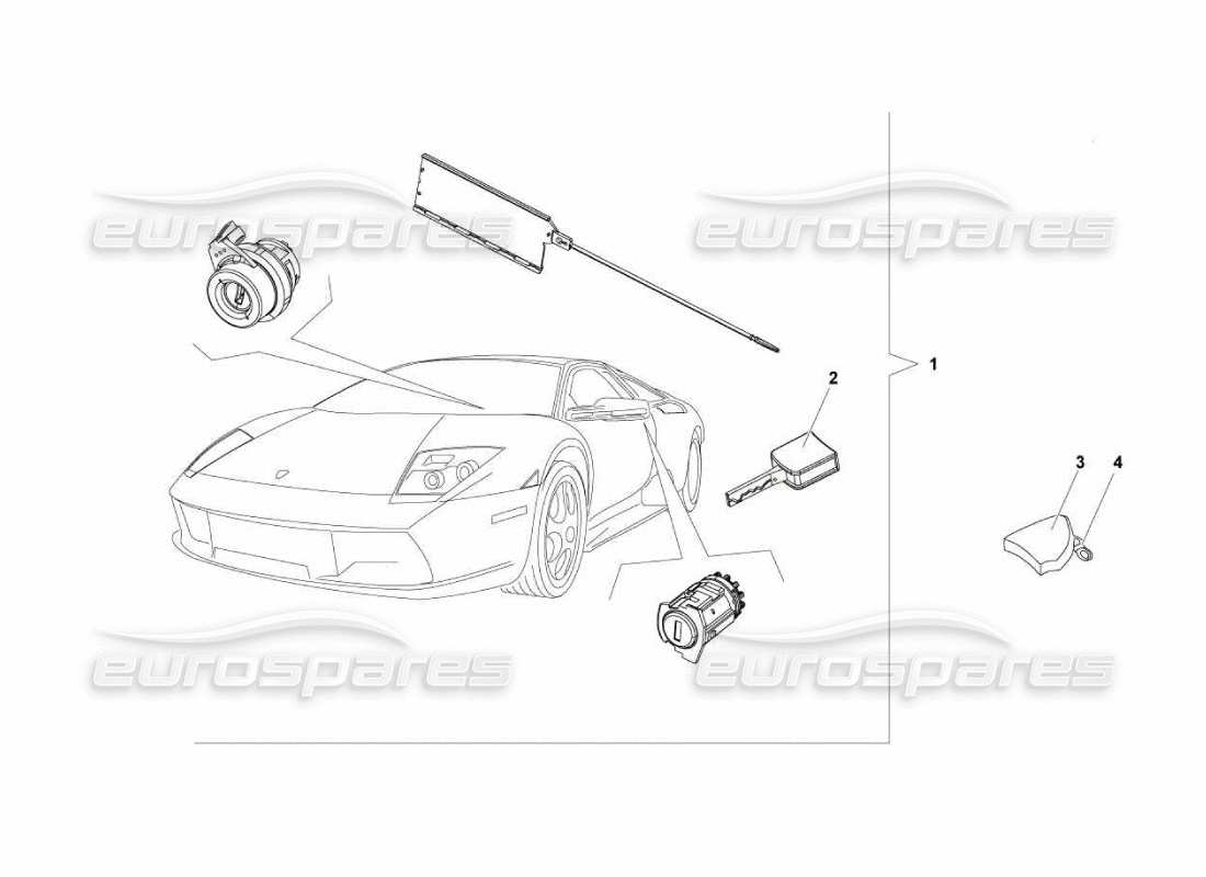 Lamborghini Murcielago LP670 Kit chiavi Diagramma delle parti