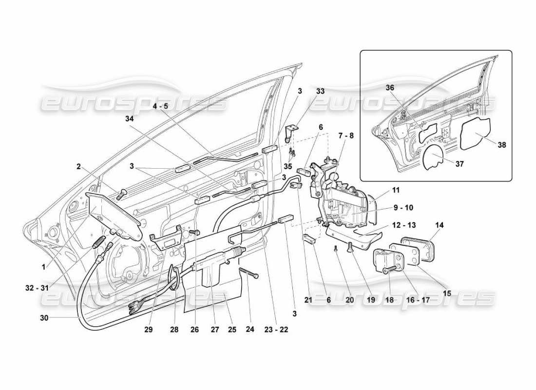 Lamborghini Murcielago LP670 PORTE Diagramma delle parti