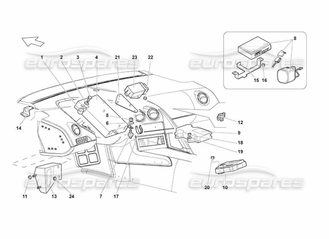 Lamborghini Murcielago LP670 Sistema elettrico Diagramma delle parti