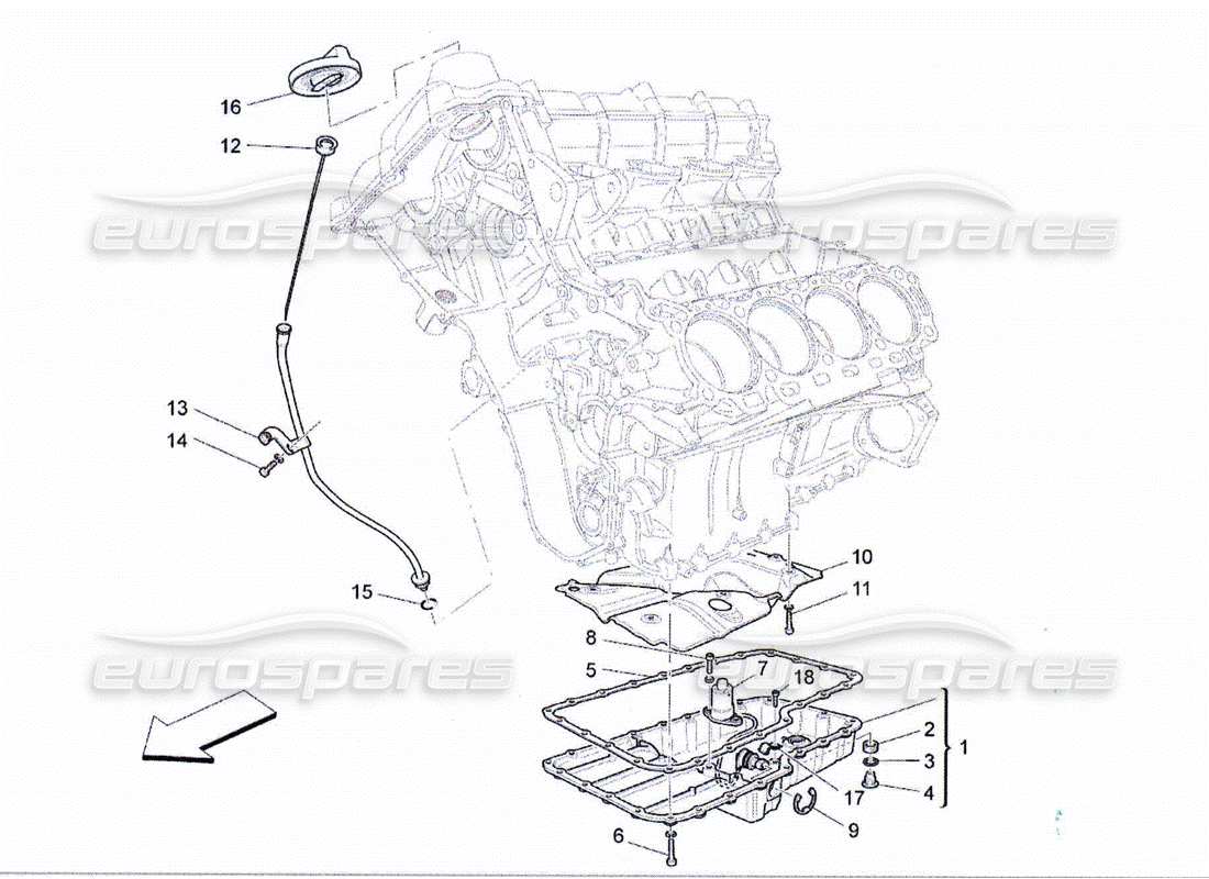 Maserati QTP. (2010) 4.2 sistema di lubrificazione: circuito e raccolta Diagramma delle parti