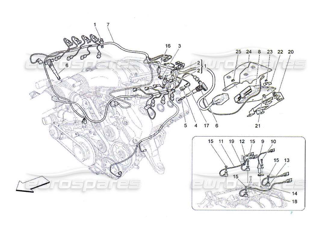 Maserati QTP. (2010) 4.2 controllo elettronico: controllo iniezione e fasatura motore Diagramma delle parti