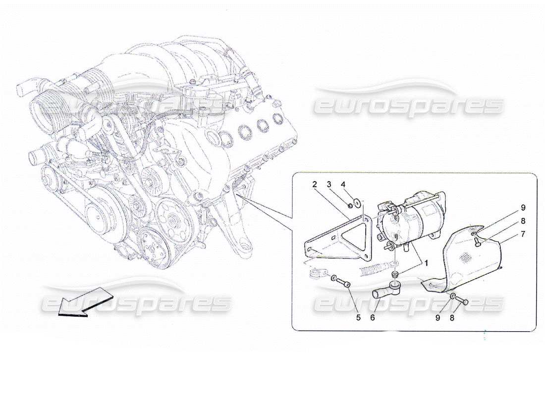 Maserati QTP. (2010) 4.2 controllo elettronico: accensione motore Diagramma delle parti