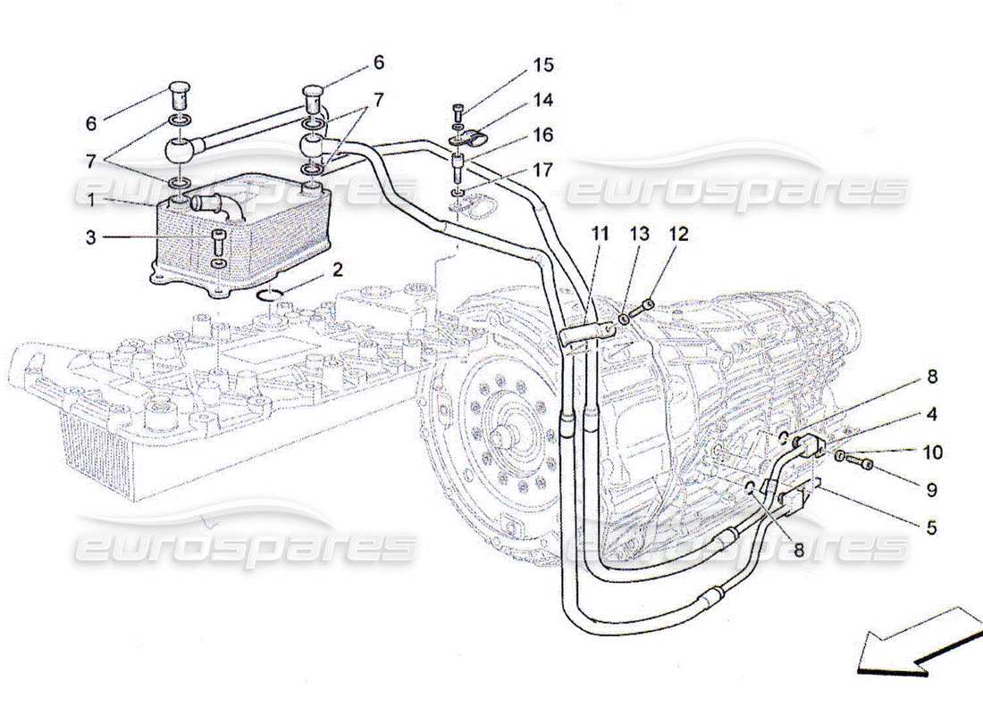 Maserati QTP. (2010) 4.2 lubrificazione e raffreddamento dell'olio del cambio Diagramma delle parti