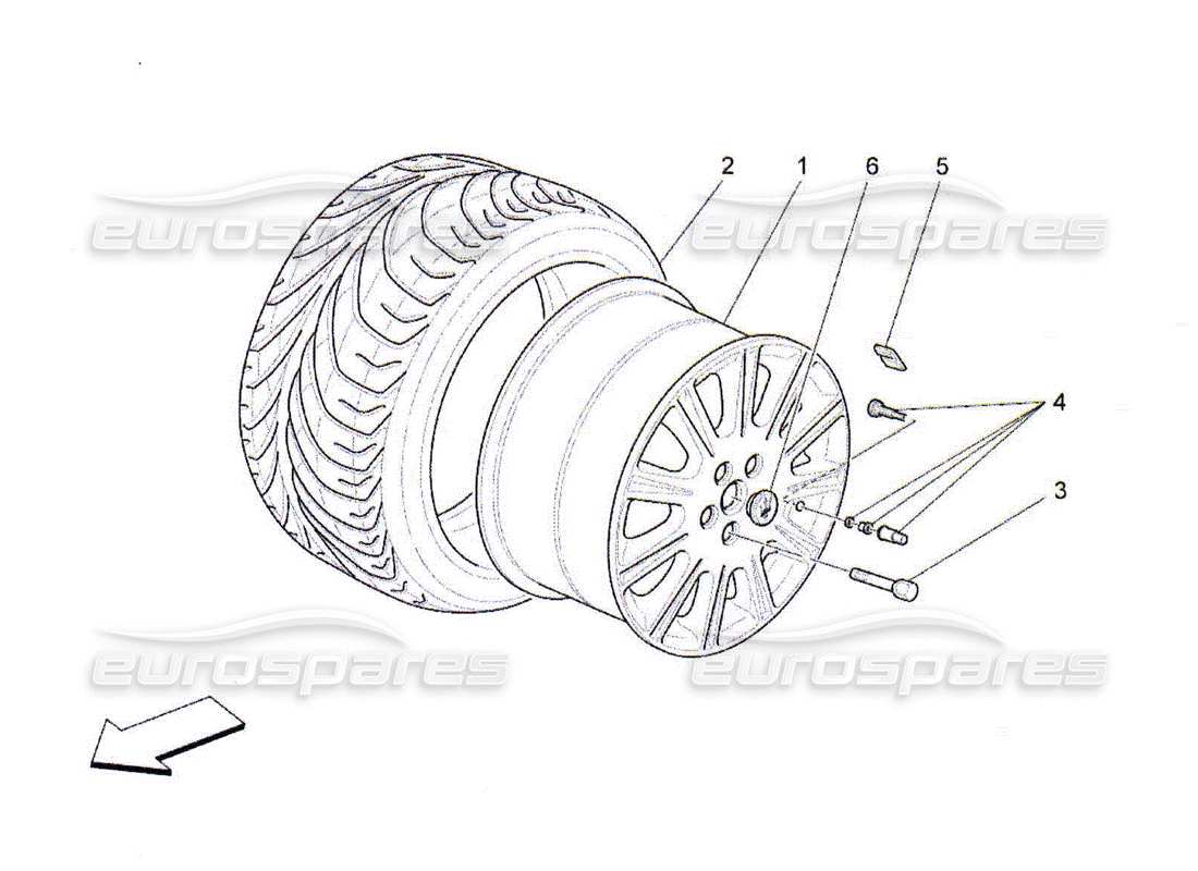 Maserati QTP. (2010) 4.2 ruote e pneumatici Diagramma delle parti