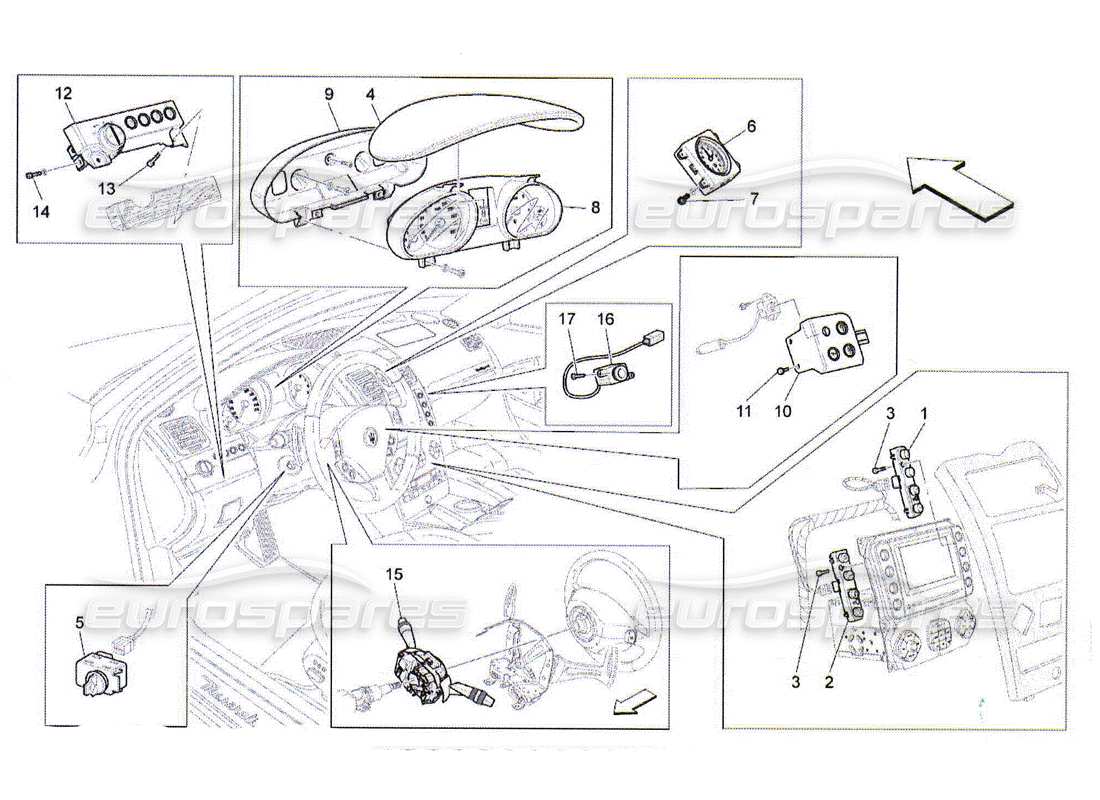 Maserati QTP. (2010) 4.2 DISPOSITIVI DA CRUSCOTTO Diagramma delle parti