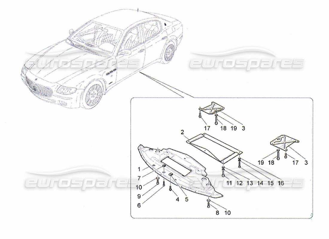 Maserati QTP. (2010) 4.2 PROTEZIONI SOTTOSCOCCA E PIANALE Diagramma delle parti
