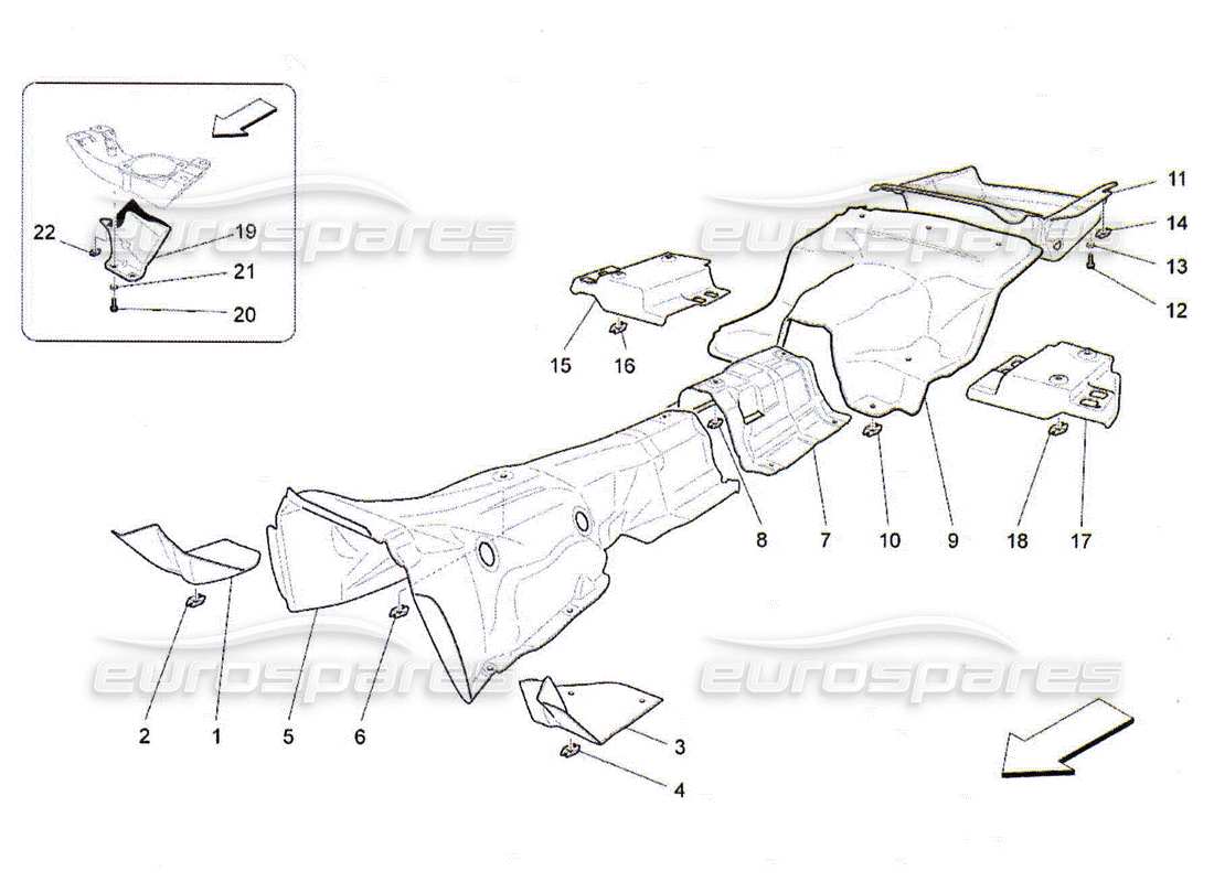 Maserati QTP. (2010) 4.2 Pannelli Termoisolanti All'interno Del Veicolo Diagramma delle parti