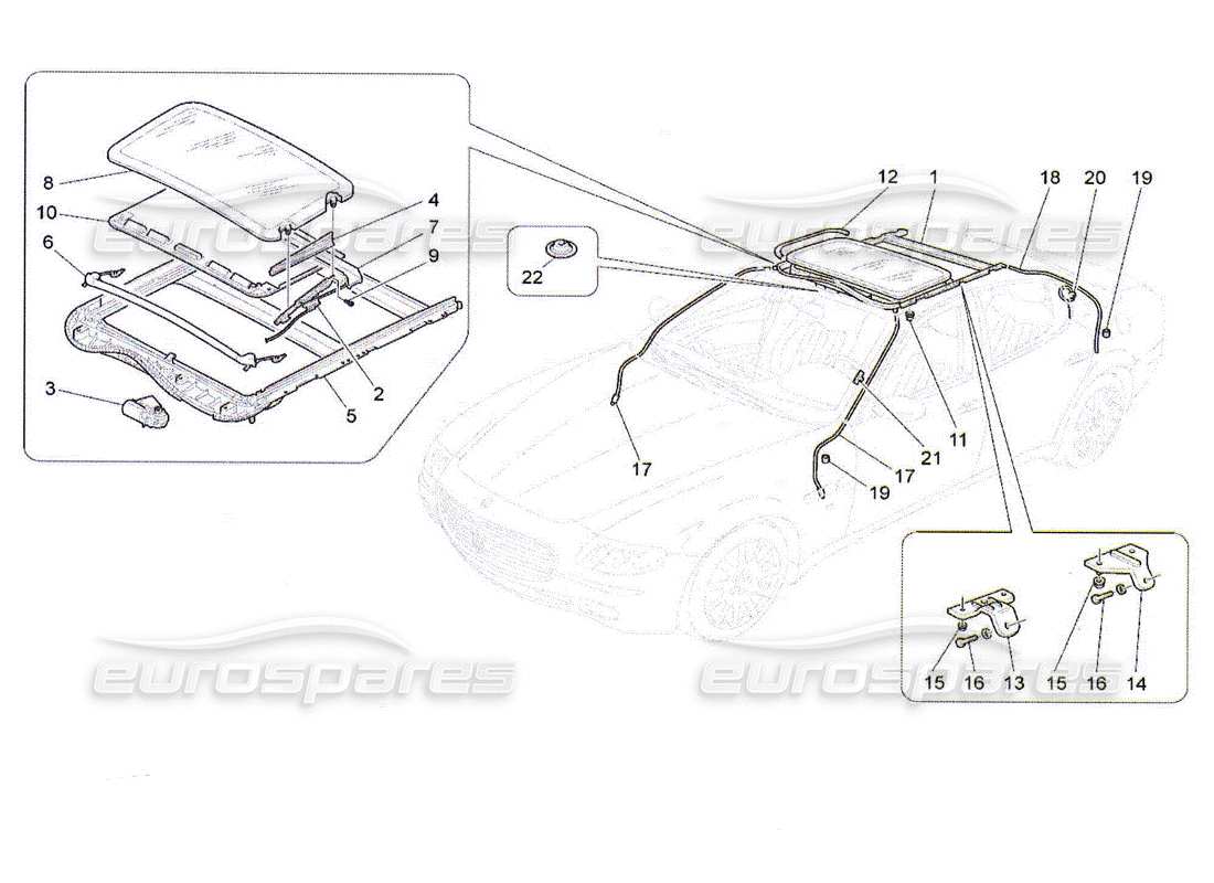 Maserati QTP. (2010) 4.2 tetto apribile Diagramma delle parti