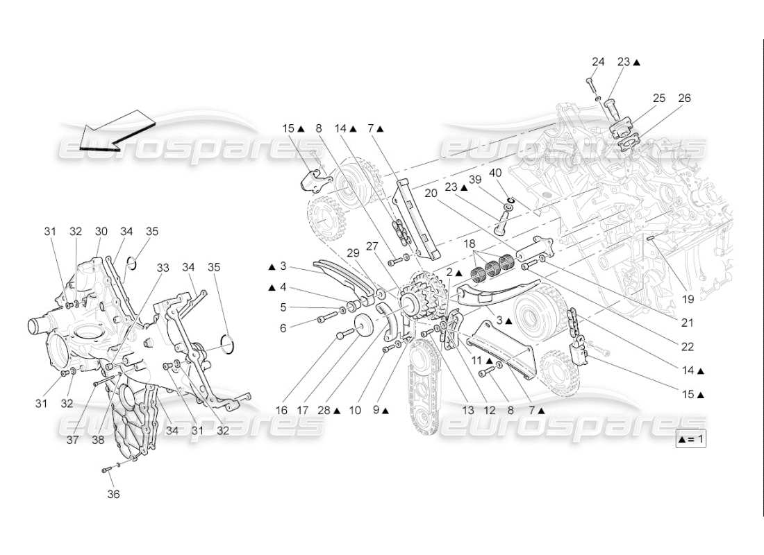 Maserati QTP. (2008) 4.2 auto Tempistica Diagramma delle parti
