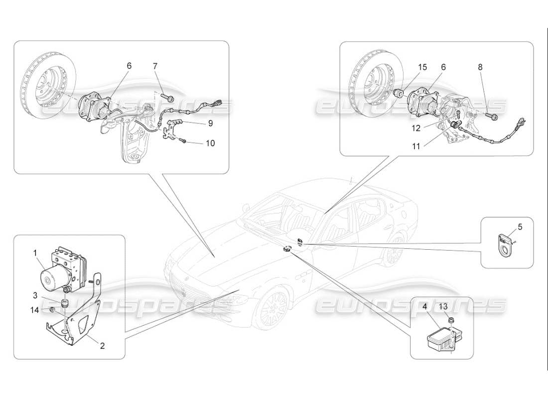 Maserati QTP. (2008) 4.2 auto sistemi di controllo della frenata Diagramma delle parti