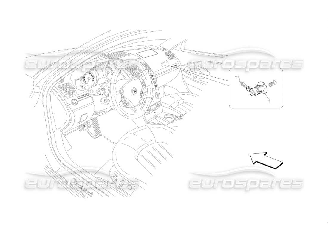 Maserati QTP. (2008) 4.2 auto Passenger's Airbag-deactivation Diagramma delle parti