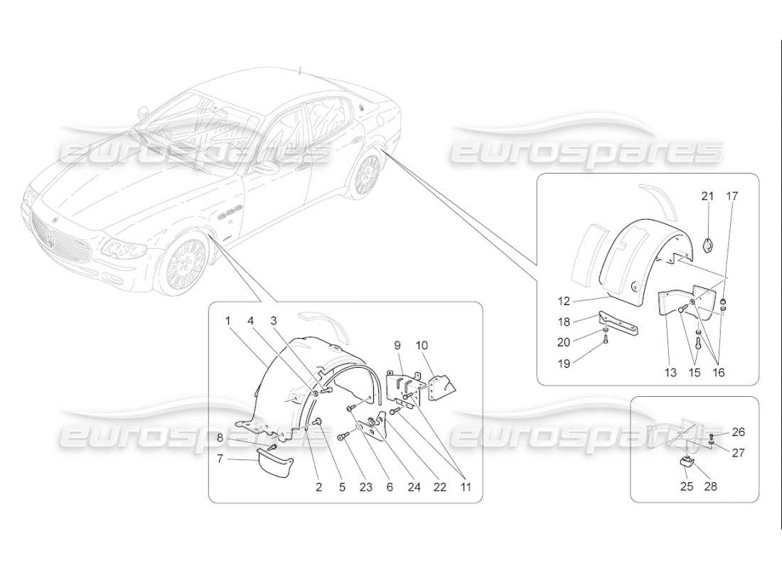 Maserati QTP. (2008) 4.2 auto TIMONERIA E COPERCHI Diagramma delle parti