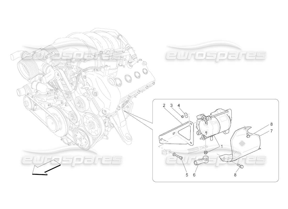 Maserati QTP. (2009) 4.2 auto controllo elettronico: accensione motore Diagramma delle parti