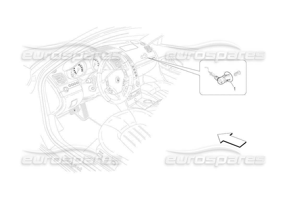 Maserati QTP. (2011) 4.2 auto Passenger's Airbag-deactivation Diagramma delle parti