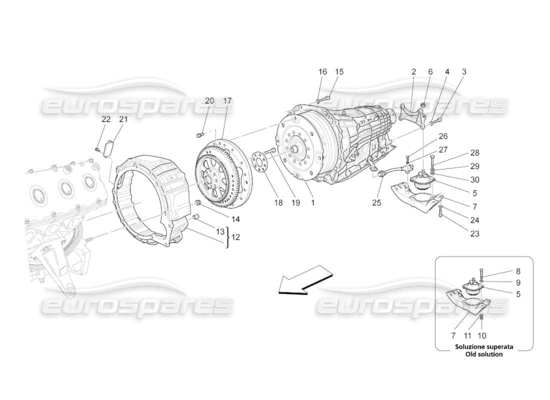 a part diagram from the Maserati QTP. (2011) 4.7 auto parts catalogue