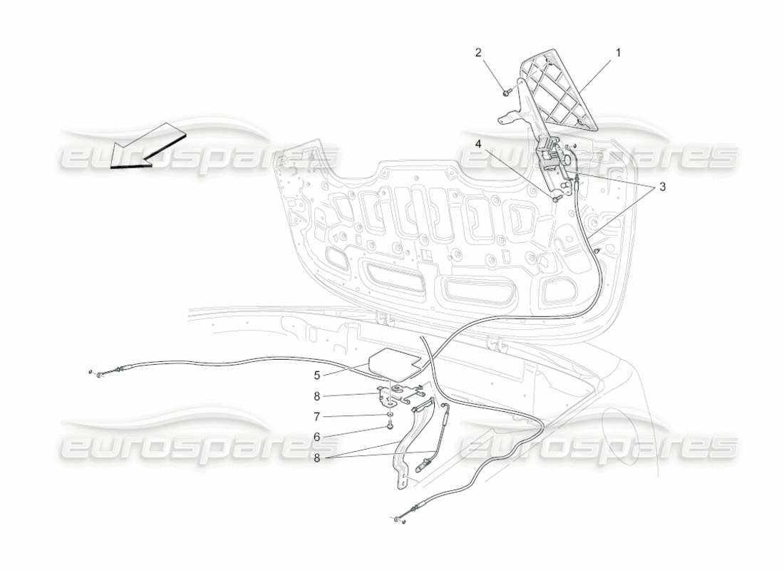Maserati GranCabrio (2011) 4.7 Capote elettrica: alette Diagramma delle parti