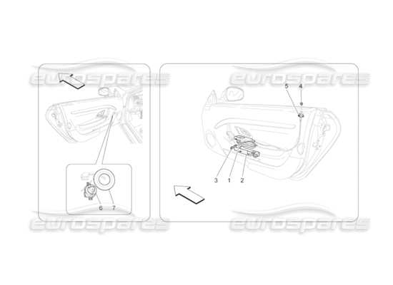a part diagram from the Maserati GranCabrio (2011) 4.7 parts catalogue