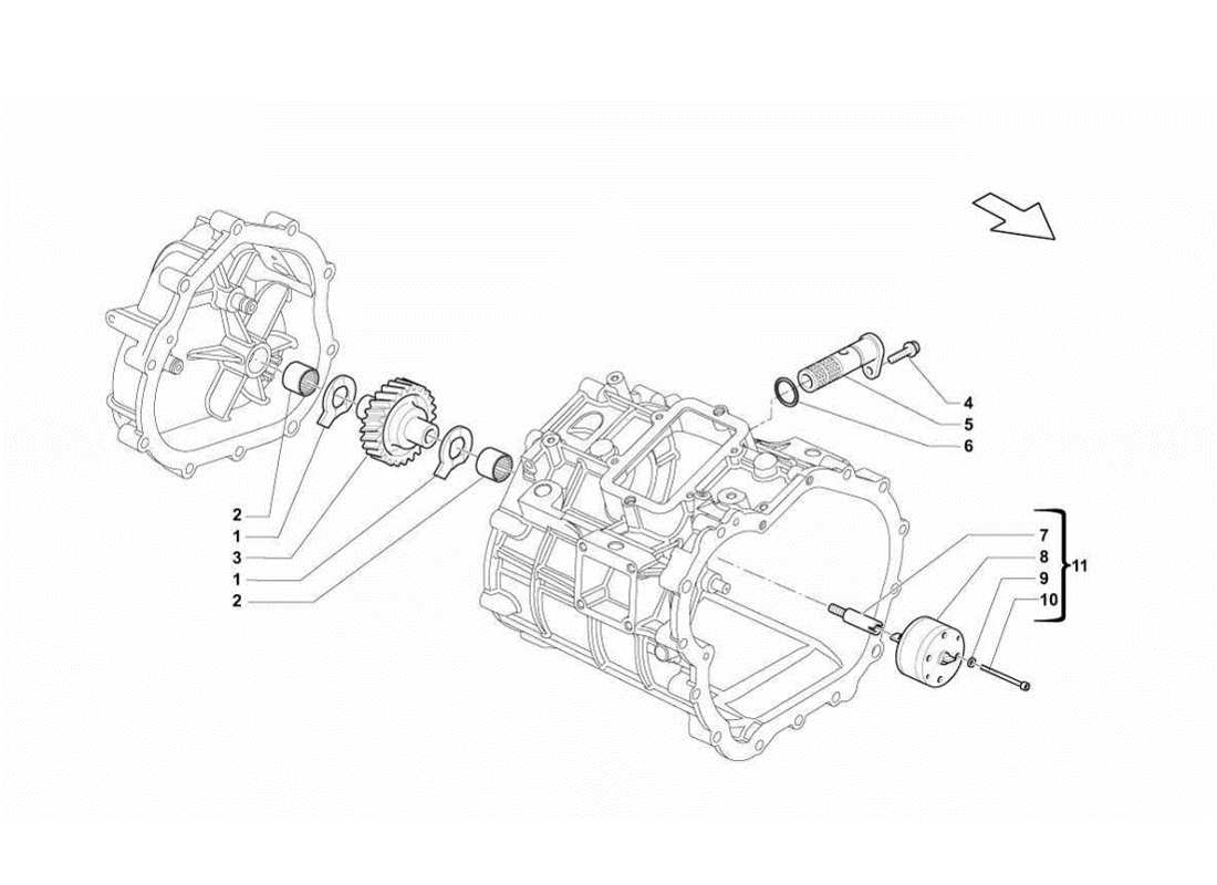 Lamborghini Gallardo LP560-4s update Pompa dell'olio del cambio Diagramma delle parti