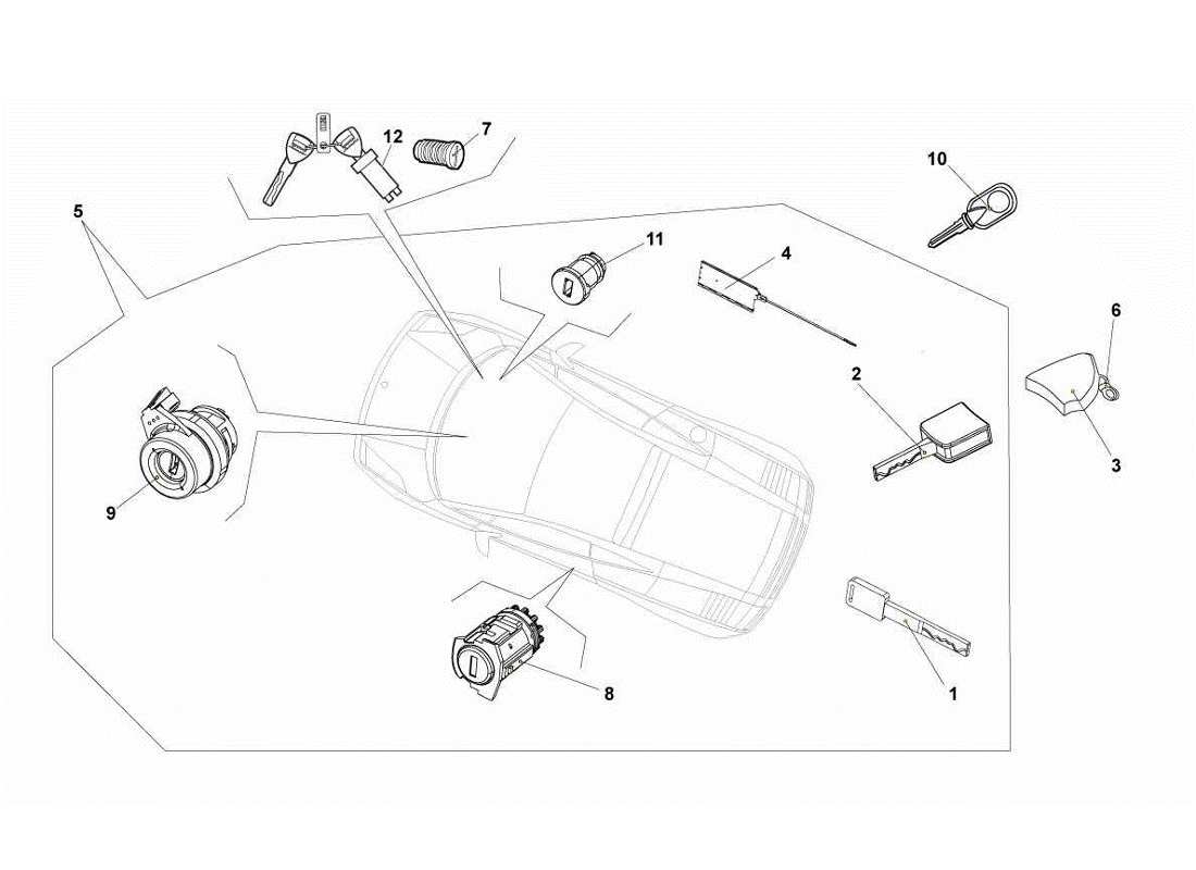 Lamborghini Gallardo LP560-4s update Kit chiavi Diagramma delle parti