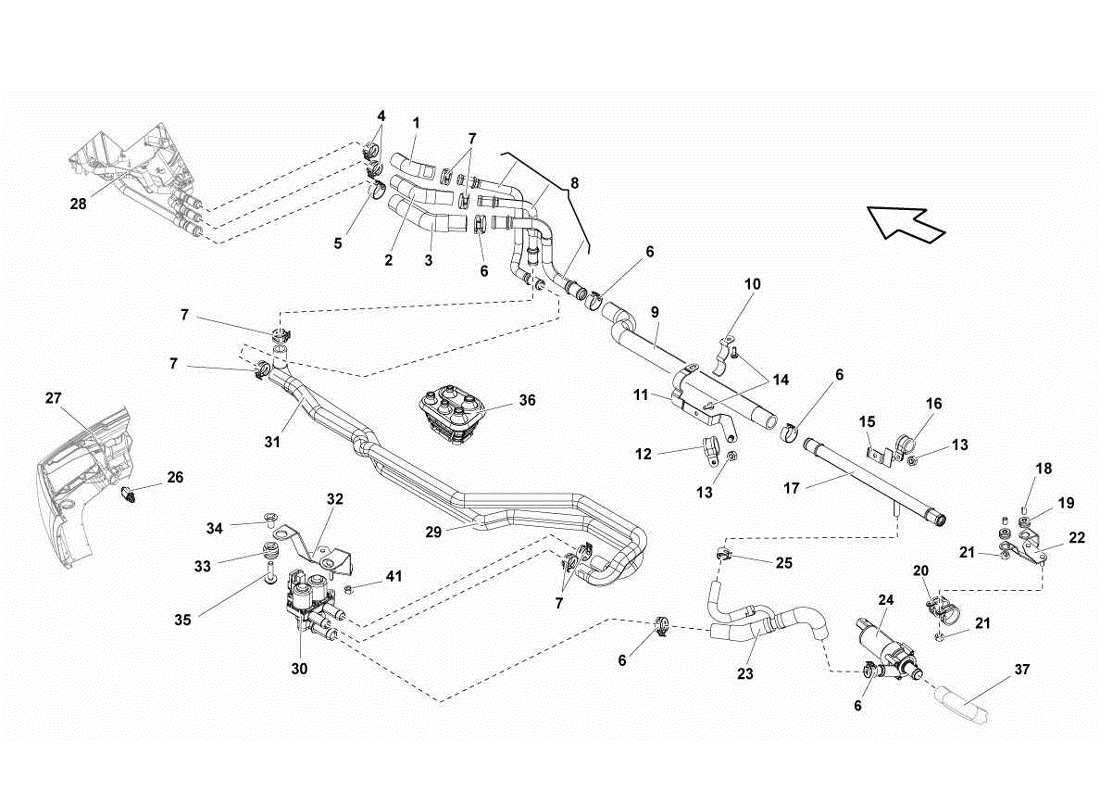 Lamborghini Gallardo LP570-4s Perform Sistema di aria condizionata Diagramma delle parti