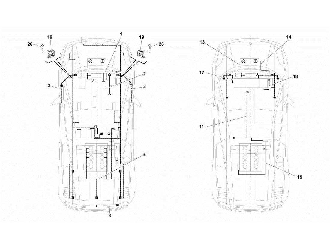 Lamborghini Gallardo LP570-4s Perform Sistema elettrico Diagramma delle parti