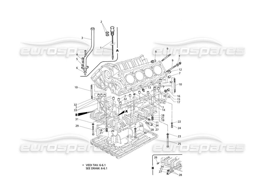 Maserati QTP V8 Evoluzione Elementi di fissaggio e accessori per blocchi Diagramma delle parti