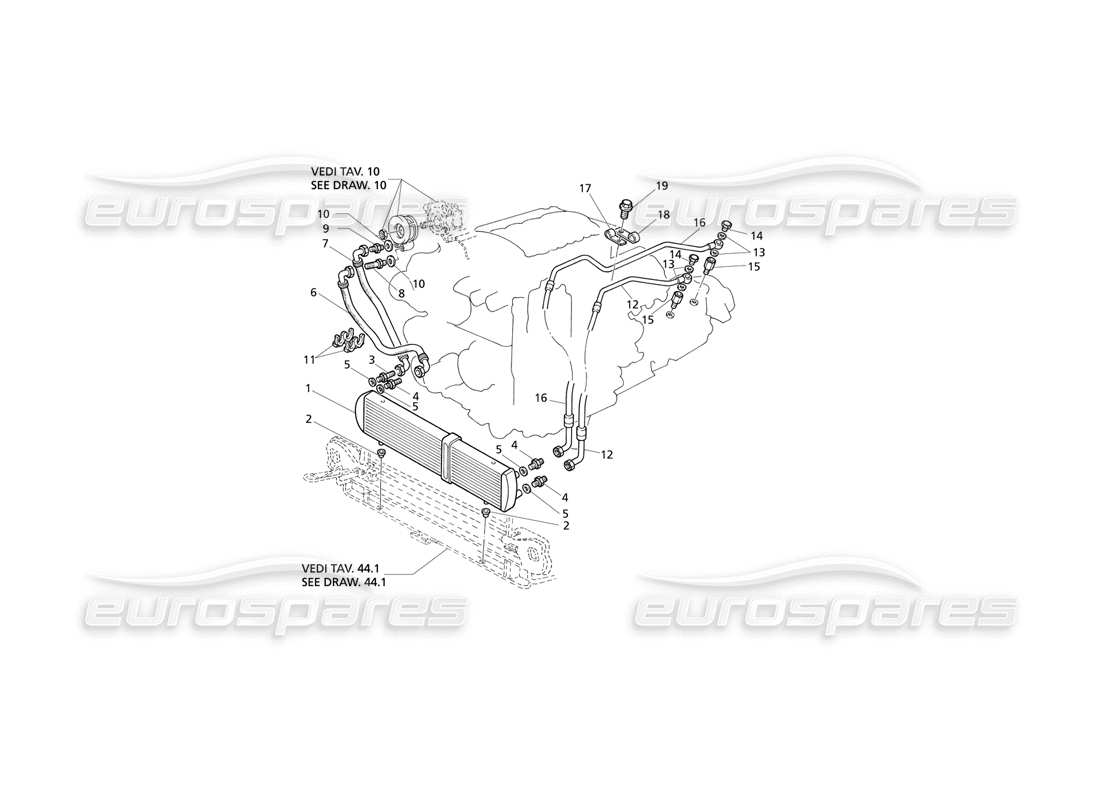 Maserati QTP V8 Evoluzione Raffreddamento dell'olio motore - Diagramma della parte AT